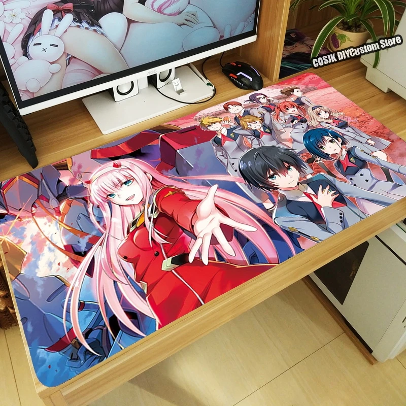 

Популярный коврик для мыши с аниме Zero Two DARLING in the FRANXX, большой утолщенный Настольный коврик для клавиатуры, компьютерный коврик для мыши, игр...