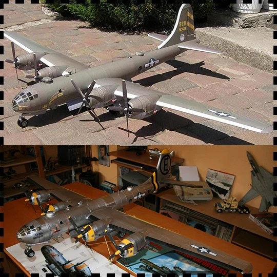 Фото Модель самолета США B29 суперкрепость Авиатор крафт-бумага 1:47 №1
