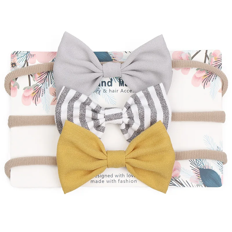 

3pcs Baby Headband Cute Bow Girl Head Bands Turban Newborn Flower Elastic Headbands Hairbands Kids Baby Hair Accessories