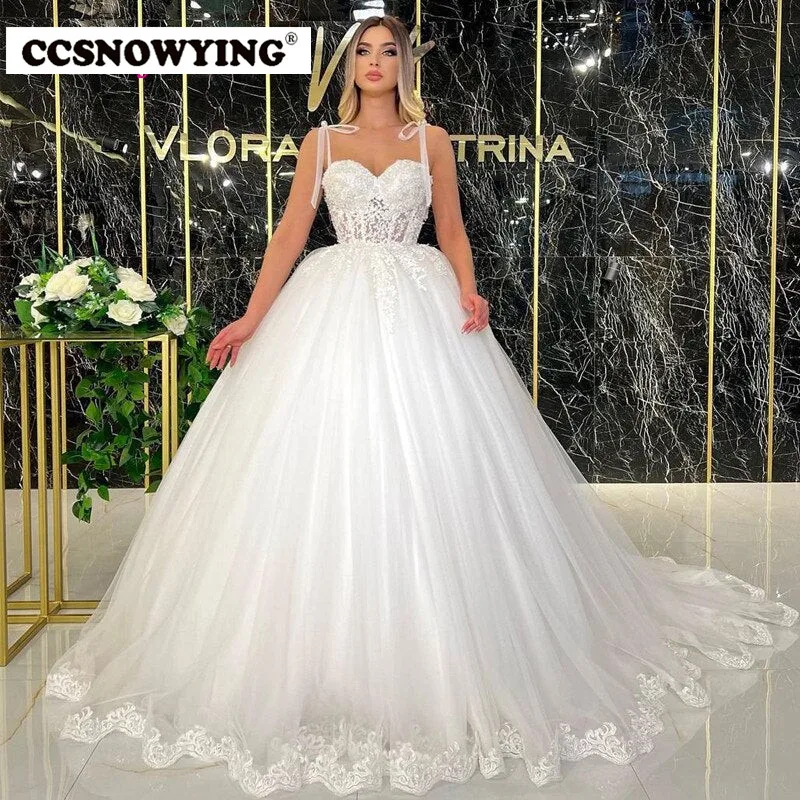 

Luxury Ball Gown Wedding Dresses for Bride Sweetheart Bride Gown Tulle Appliques Robe De Soirée De Mariage