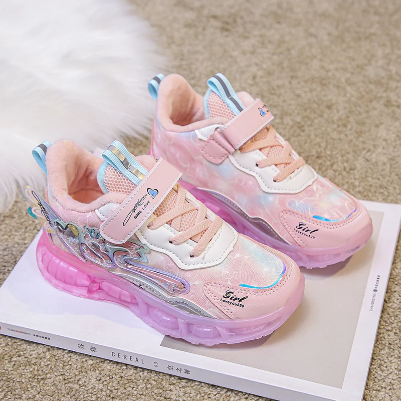 Cute Cartoon Girl Casual Shoes Fashion Beautiful Princess Shoes  Sale In Winter Warm Keeping Waterproof Breathable Sports Shoes