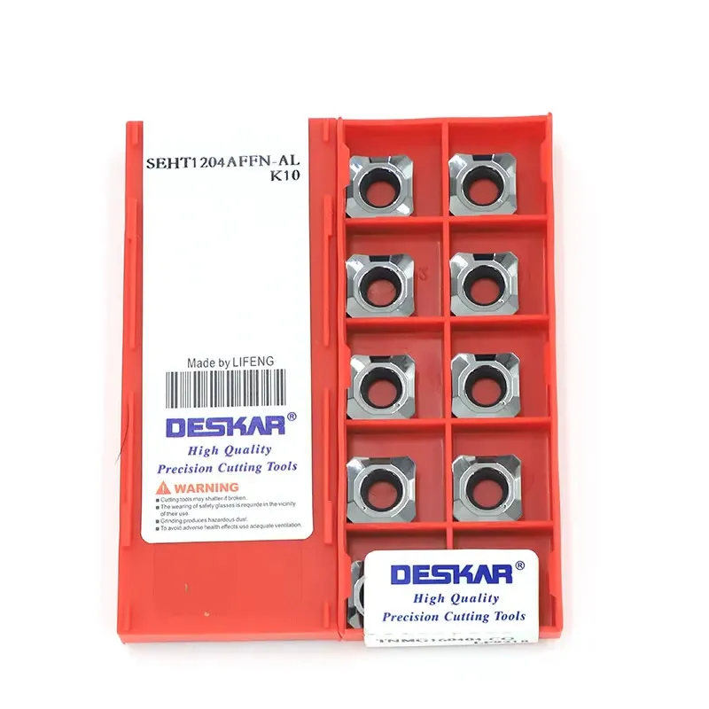 

10 шт. DESKAR SEHT SEKT SEKT1204 SEHT1204 SEKT1204AFTN XM LF6018 LDA SEHT1204AFFN AL K10 Токарный станок с ЧПУ Инструменты Твердосплавные фрезерные вставки