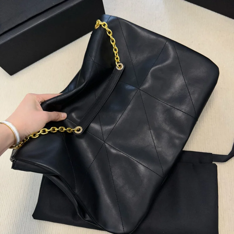 Soft Leather Black Chain Women Shoulder Bags Luxury Designer Shopping Tote Bags Large Capacity Handbags Messenger Bag For Women