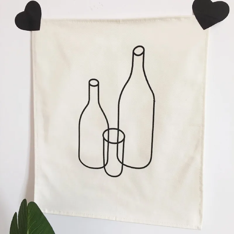 

Tapestry Simple Art Lines Vase Wall Decorative Hanging Cloth Apartment Room Bedside Home Decorative Wall Background Cloth