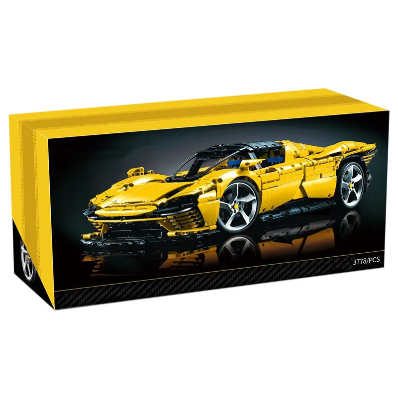 

3778PCS Yellwo Ferraried Daytona SP3 Supercar Model FIT 42143 Building Block Bricks Toys for Boys Girls Birthday Gift Christmas