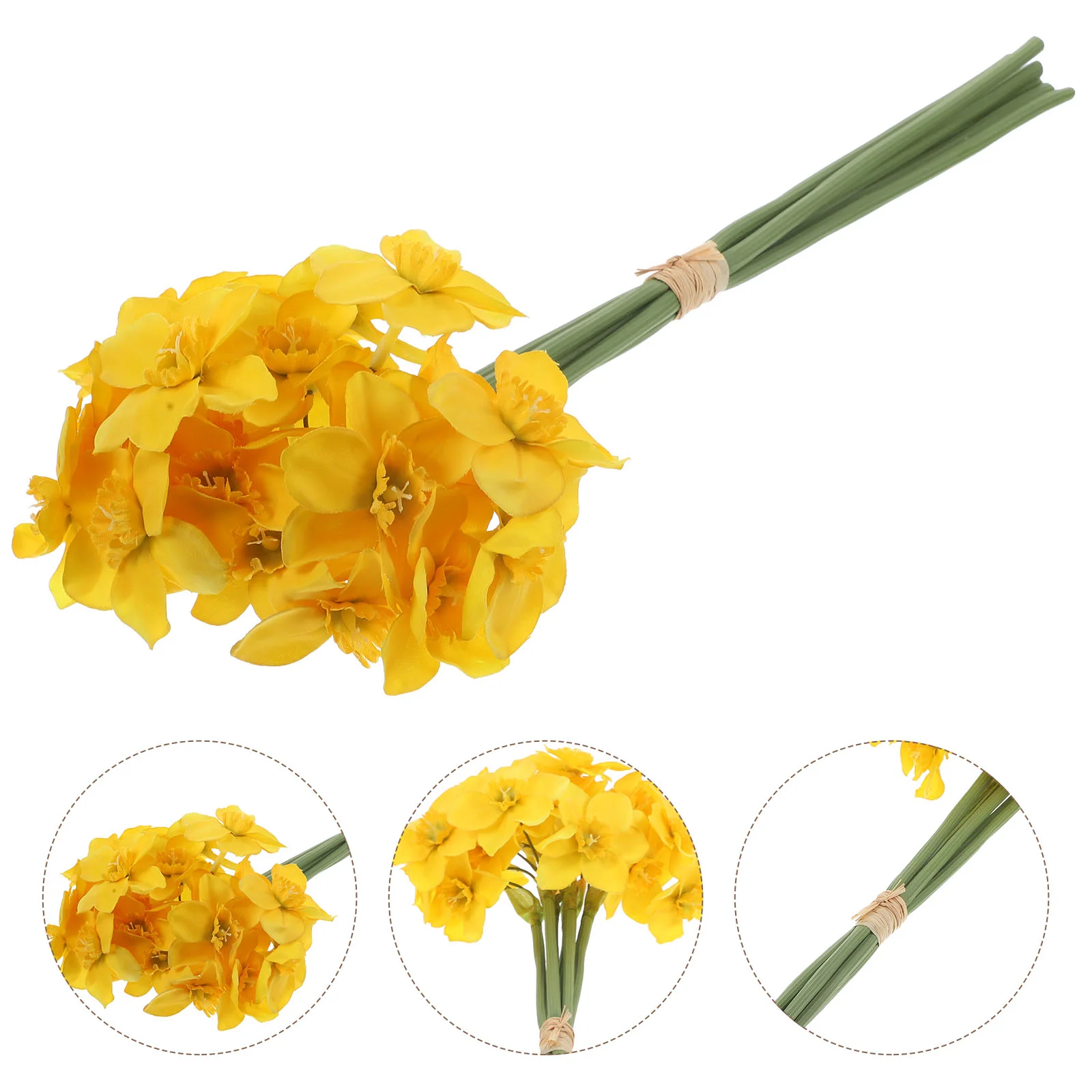 

Artificial Daffodils Faux Flower Bouquet Outdoor Sunflower Decor Silk Fake Wedding Scene Layout Prop Home