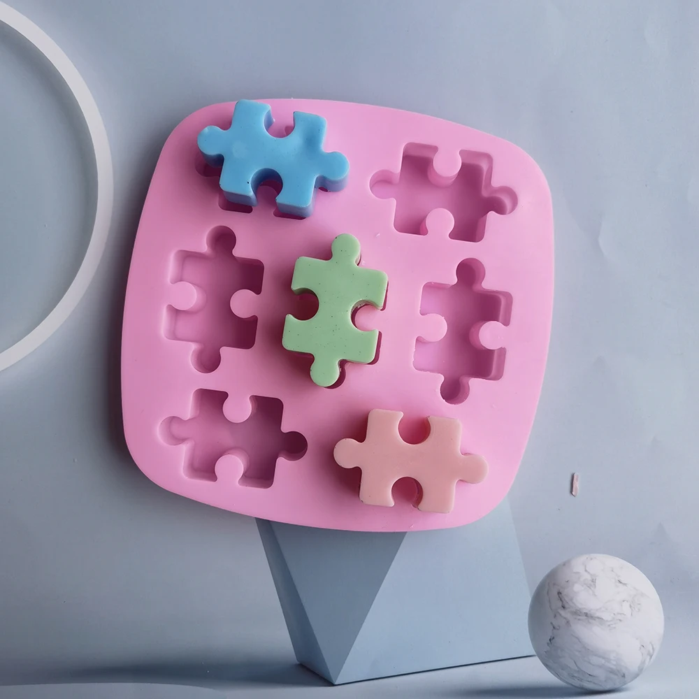 

Silicone Cavities Puzzles Mold Cool Ice Cub Soap Cake Baking Chocolate Mould Candy Candle Making Pans Handmade Puzzle Biscuit