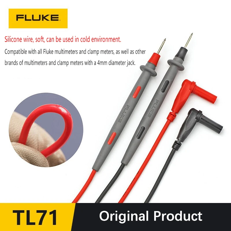 

FLUKE Test Leads TL30 TL71 TL75 TL175 High Grade Silicone Soft Multimeter Accessories Dedicated Probe Wire Pen Cable