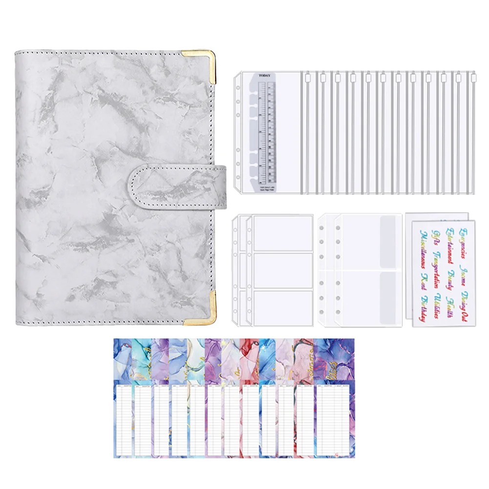 

Loose-leaf Budget Stickers Cash Envelopes Office Money Book Organizer Binders Purses Saving Marbling Savings