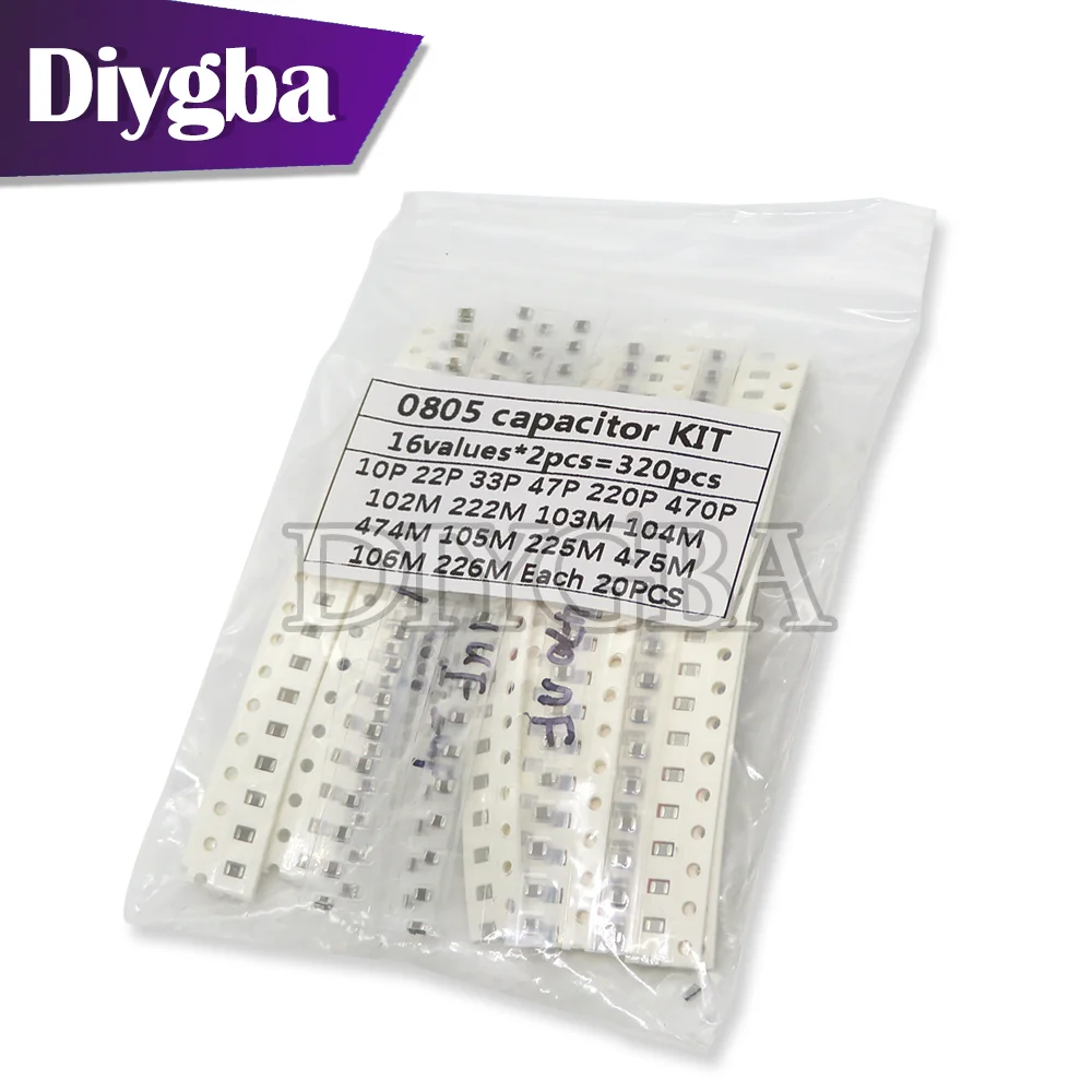 320 шт. 720 2500 набор конденсаторов SMD 0603 0805 diygba 16/1206 значений 1 пФ 36/50 4 7 ПФ нФ мкФ Ф |