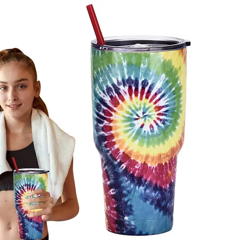 

Insulated Mug Large Capacity Insulated Stainless Steel Cafe Insulated 30oz In-Car Termos Vacuum Flasks Mug With Straw Lid