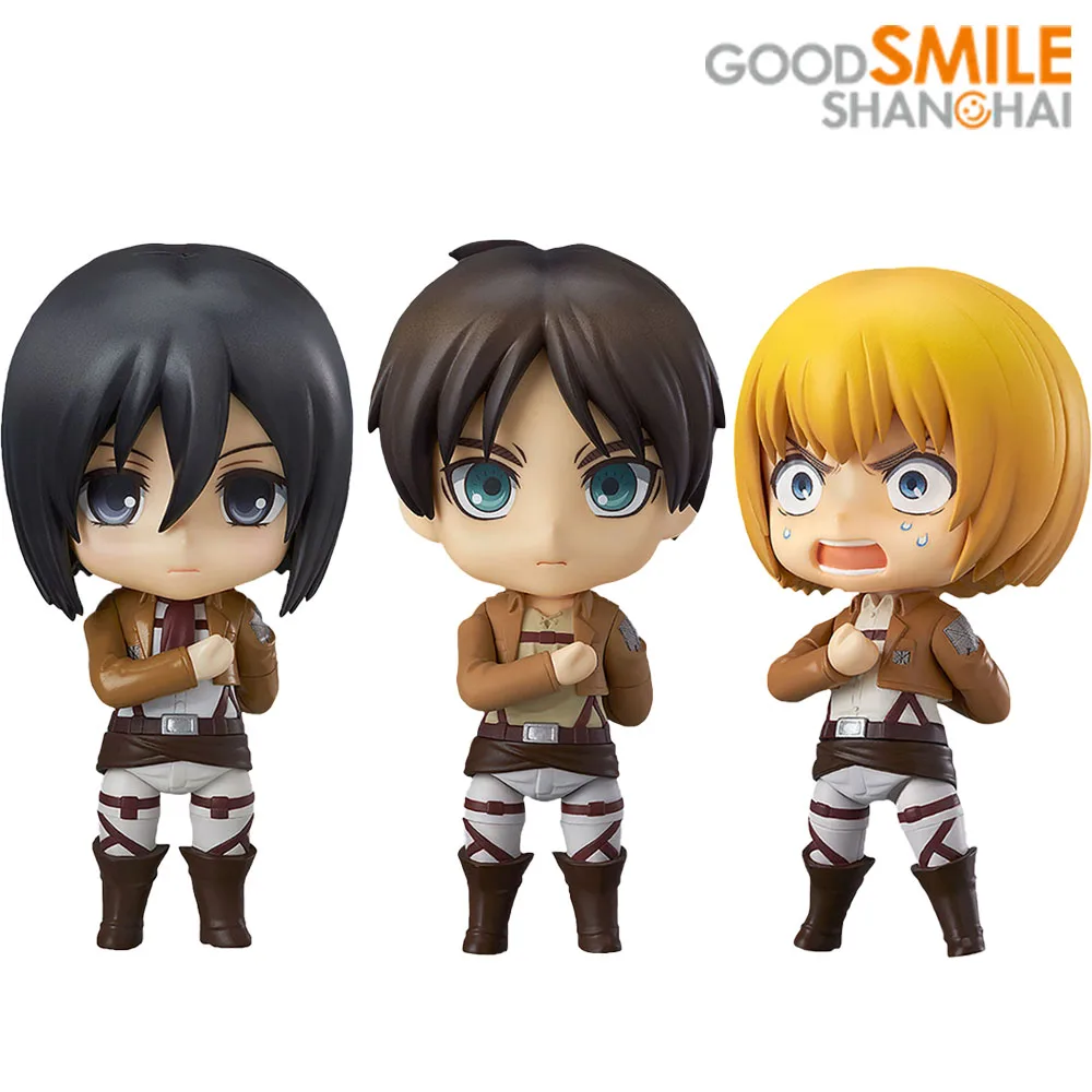Good Smile Nendoroid Eren Jaeger Mikasa Ackerman Armin Arlert Second Edition GSC Kawaii Doll Collectible Anime Action Toys