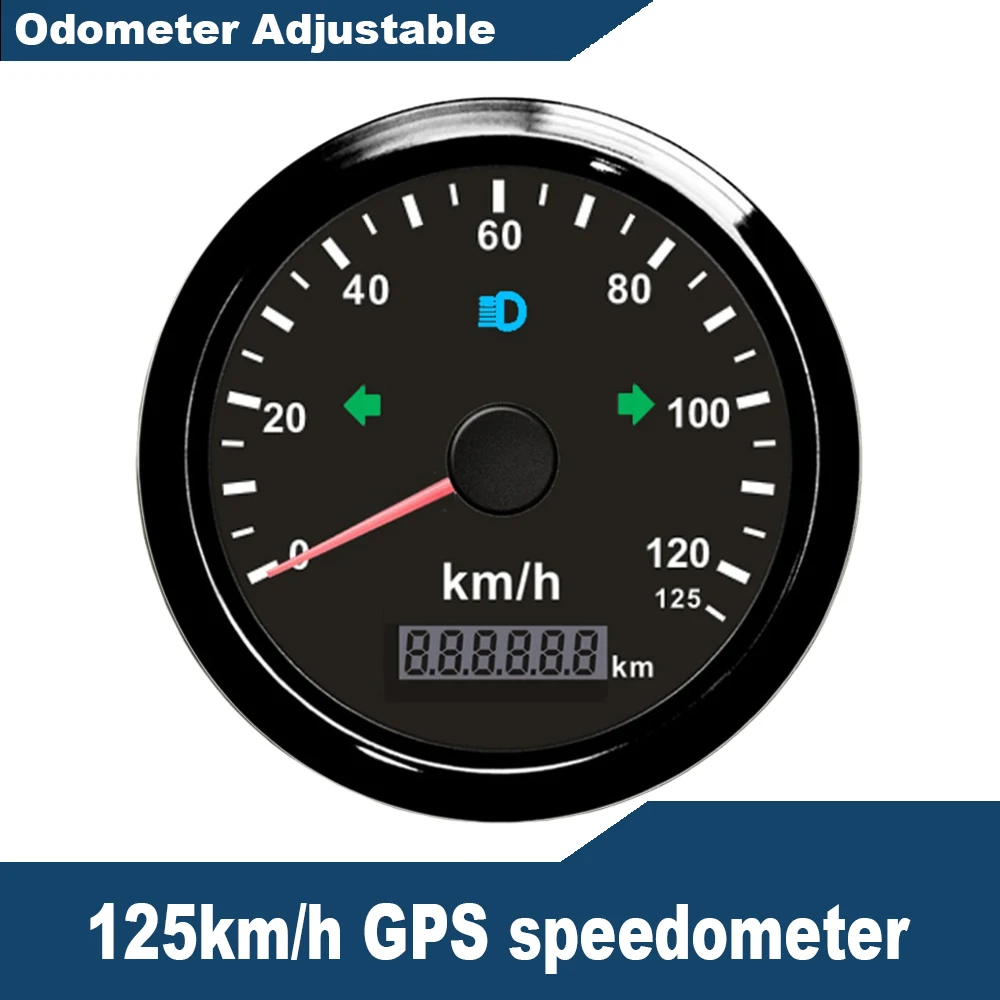 Водонепроницаемый 85 мм GPS Спидометр Одометр 0-125 км/ч 0-160 км/ч 0-200 км/ч для автомобиля лодки яхты общий пробег Регулируемый поворот