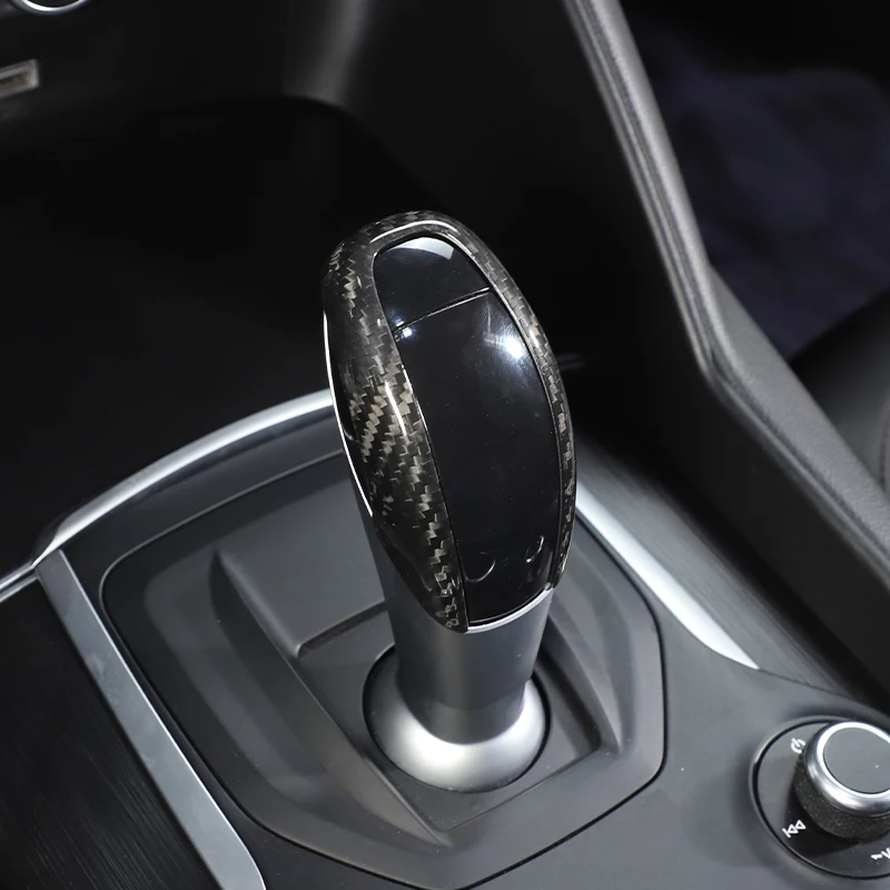 Фото Чехол из углеродного волокна для Alfa Romeo Giulia Stelvio 2017 2018 2019, крышка рамы переключения передач автомобиля, аксессуары для интерьера автомобиля №5