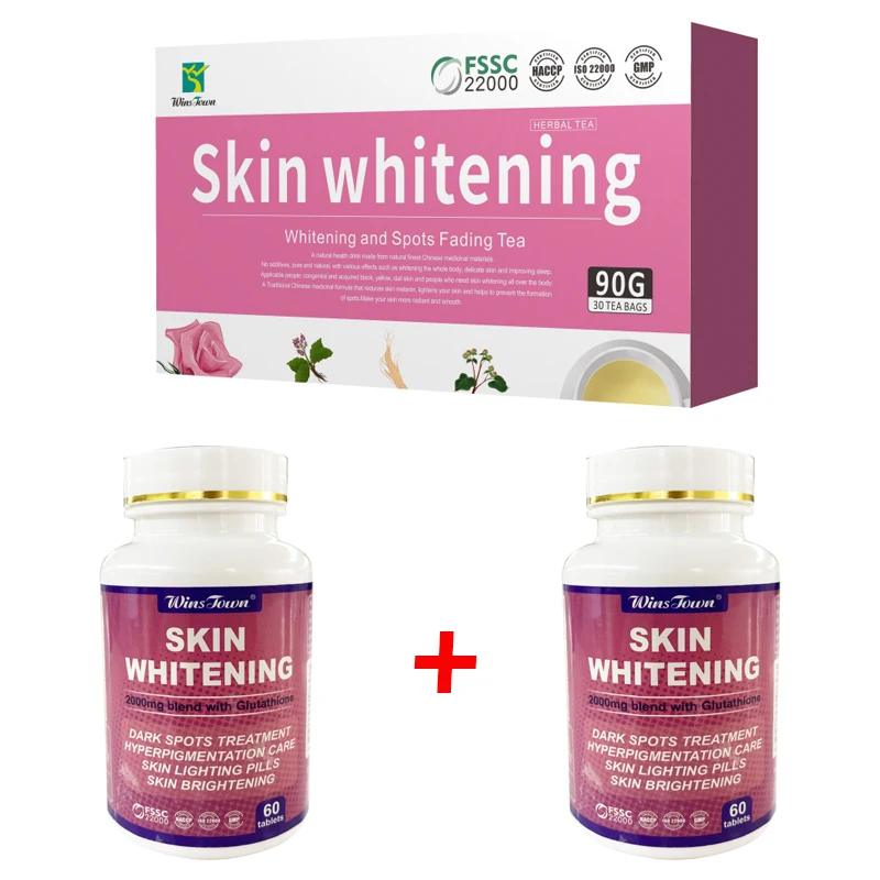 

3 pcs whitening set Beauty Nails Hair Skin Whitening Collagen Tablets Collagen Supplement Skin Whitening Pills Skin Brightening