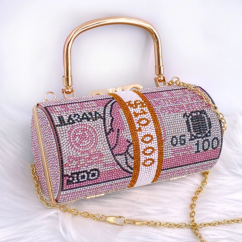 

New Crystal Money USD Bags Dollar Design Luxury Diamond Evening Bags Party Purse Clutch Bags Wedding Dinner Purses and Handbags