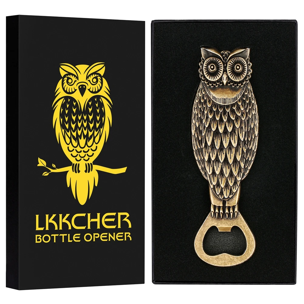 

Bronze Owl Shape Beer Bottle Opener Personalized Gifts for Men Beer Corkscrew Bar Party Opener Accessories Tools Abrebotellas