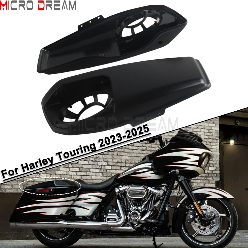 Фото Для Harley Touring Road Glide FLTRX CVO Road Glide FLTRXSE ST FLTRXSTSE 2024-25 черные крышки седельной сумки для мотоцикла, чехол для седельной сумки №1