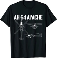 ah64 apache schematic military attack helicopter t shirt summer cotton short sleeve o neck mens t shirt new s 3xl
