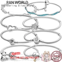 925 sterling silver new fashion asymmetric love shining star womens bracelet is suitable for the original pandora charm jewelry