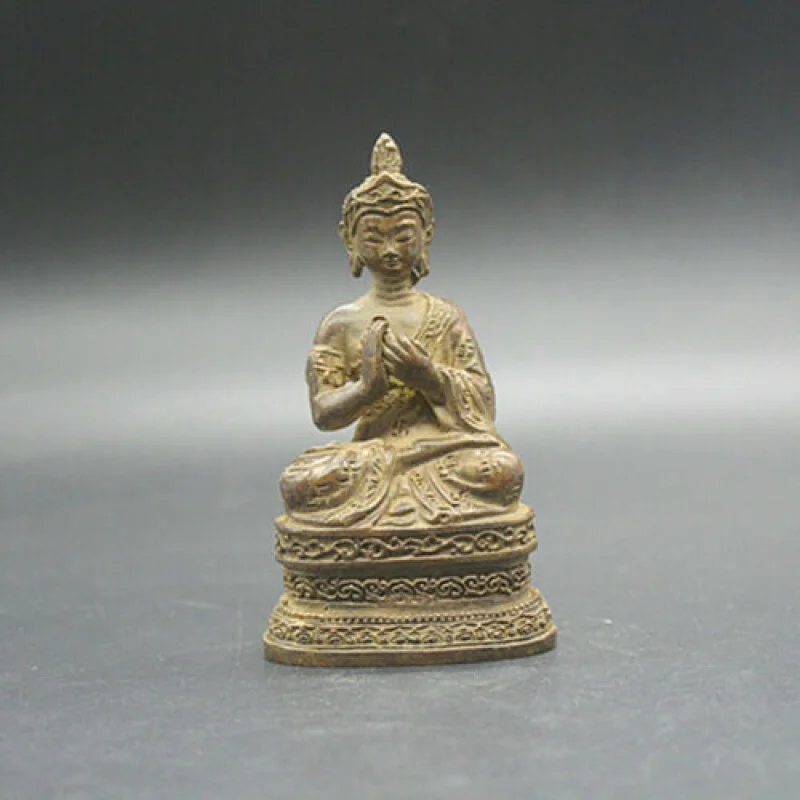 

Beautiful Old Tibetan Navy Bronze Buddhist Buddha Statue Exorcism PEACE Wealth