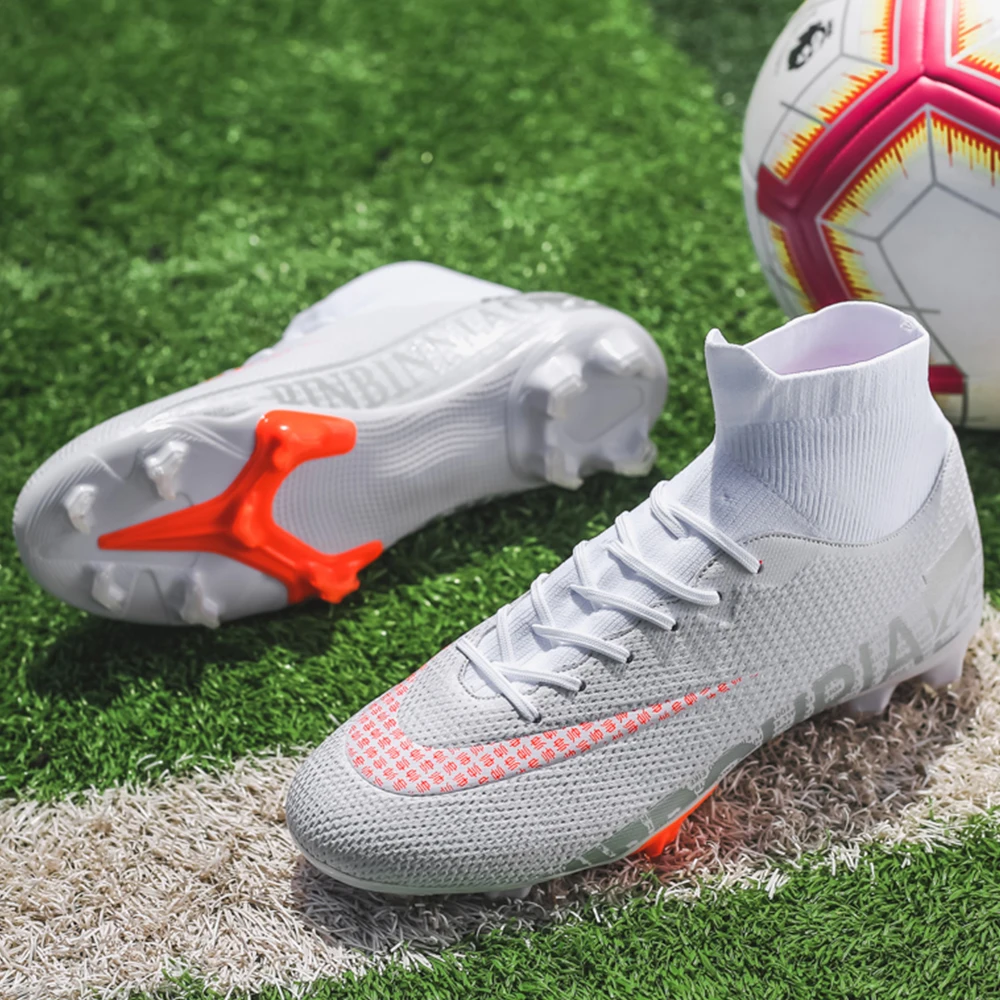 Men Soccer Shoes TF/FG High/Low Ankle Football Boots  Outdoor Non-slip Grass Multicolor Training Match Sneakers  Kids Outdoor