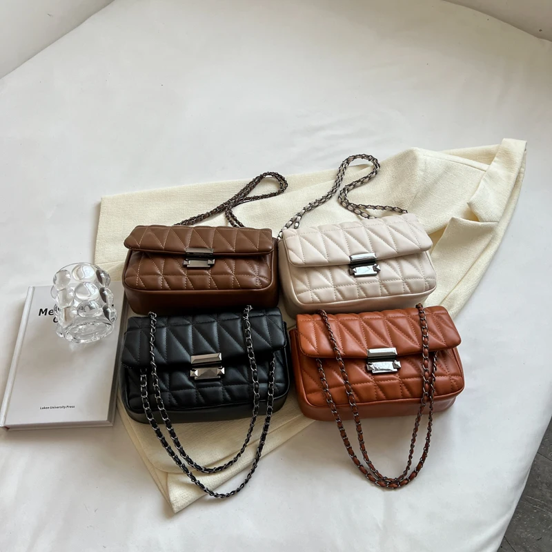 Vintage Brand Designer Chain Handbag Purses For Women Shoulder Crossbody Bag 2023 New Ladies Messenger Vintage Bags High Quality