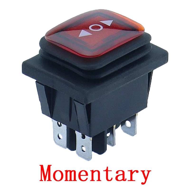 Мгновенный кулисный переключатель 6 контактов светло-красный 12-24В 220В