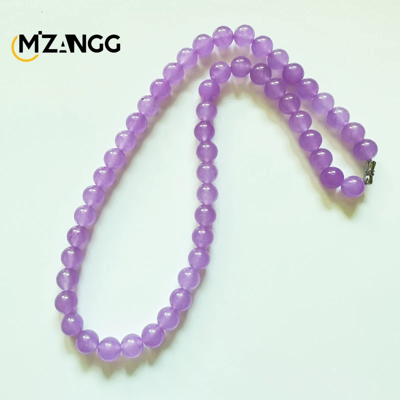 

Authentic Myanmar Jade Necklace Natural Ice Seed Violet Jade Round Beads Mommy Chain Hand-carved Ladies Fashion Charm Jewelry