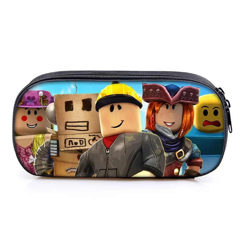 Фото Фигурка Roblox, школьный пенал для карандашей, коробка для канцелярии, милый мультяшный школьный рюкзак, декоративный продукт. №2