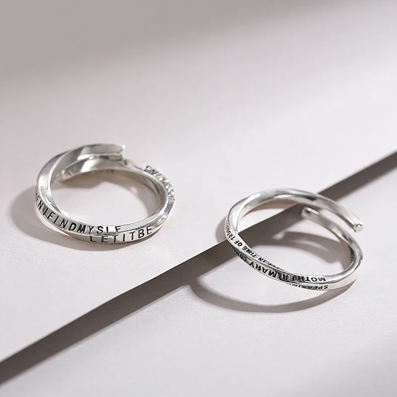 ZABRA 925 Серебряное кольцо Mobius парное для мужчин и женщин Корейская версия модная