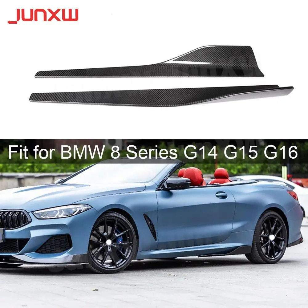 

2Pcs/SET Carbon Fiber Side Skirts Lips Bumper for BMW 8 Series G14 G15 G16 M Sport 2018 - 2021 Flaps Cupwings Splitters