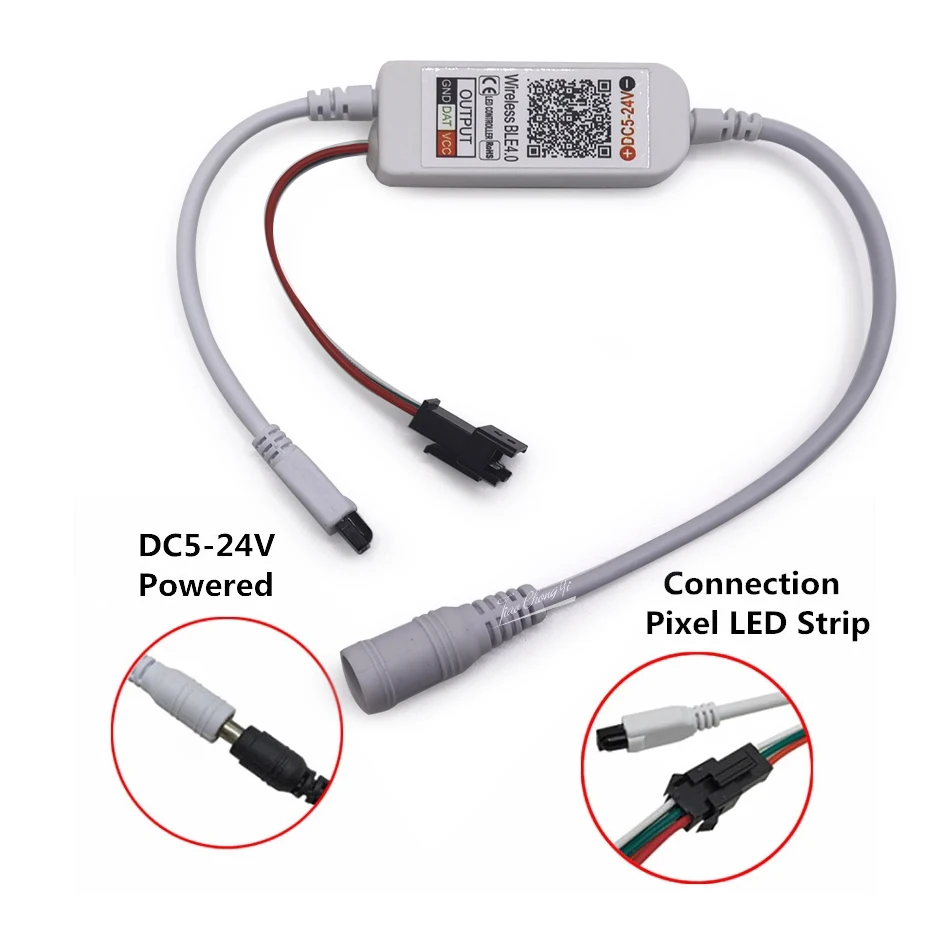 WS2811 Bluetooth-compatible music LED Controller DC5-24V 21key IR Remote For WS2812B Pixels Strip Light |