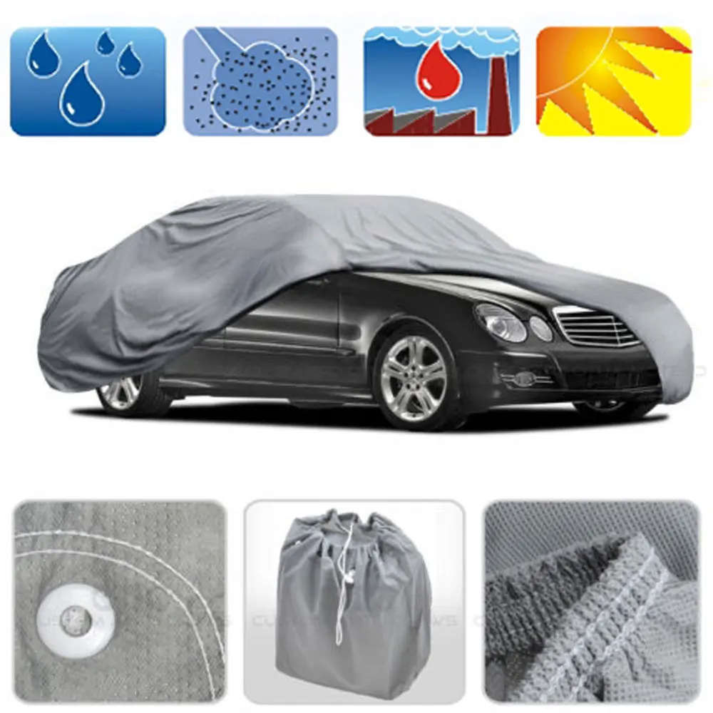 

Universal Full Car Cover Rain Frost Snow Dust Waterproof Protection Exterior Car Protector Covers Anti UV With Reflective Light