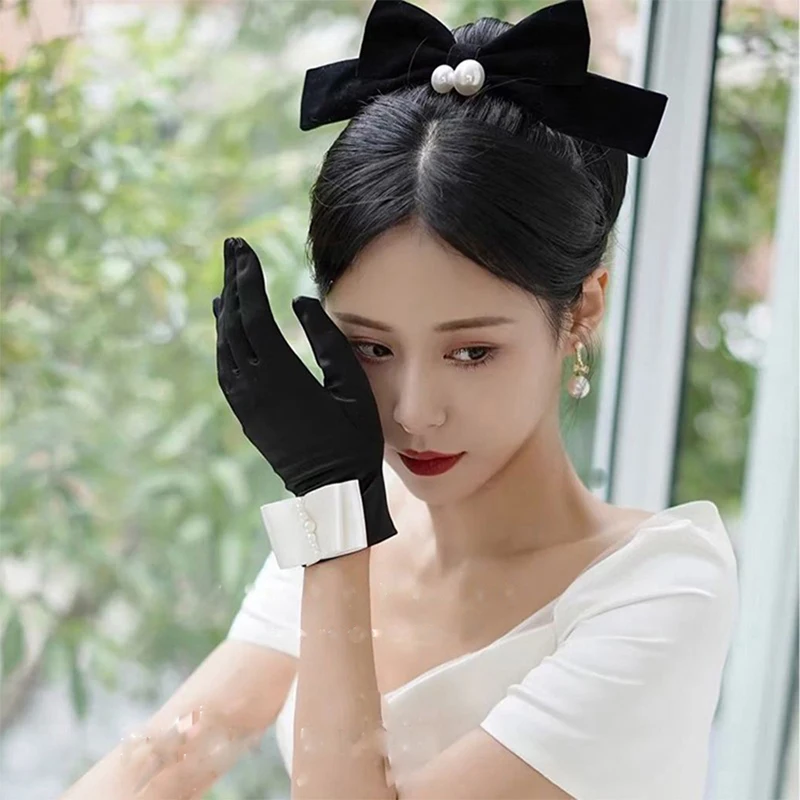 

New style personality retro black bowknot hairpin French temperament bride headwear photo modeling accessories