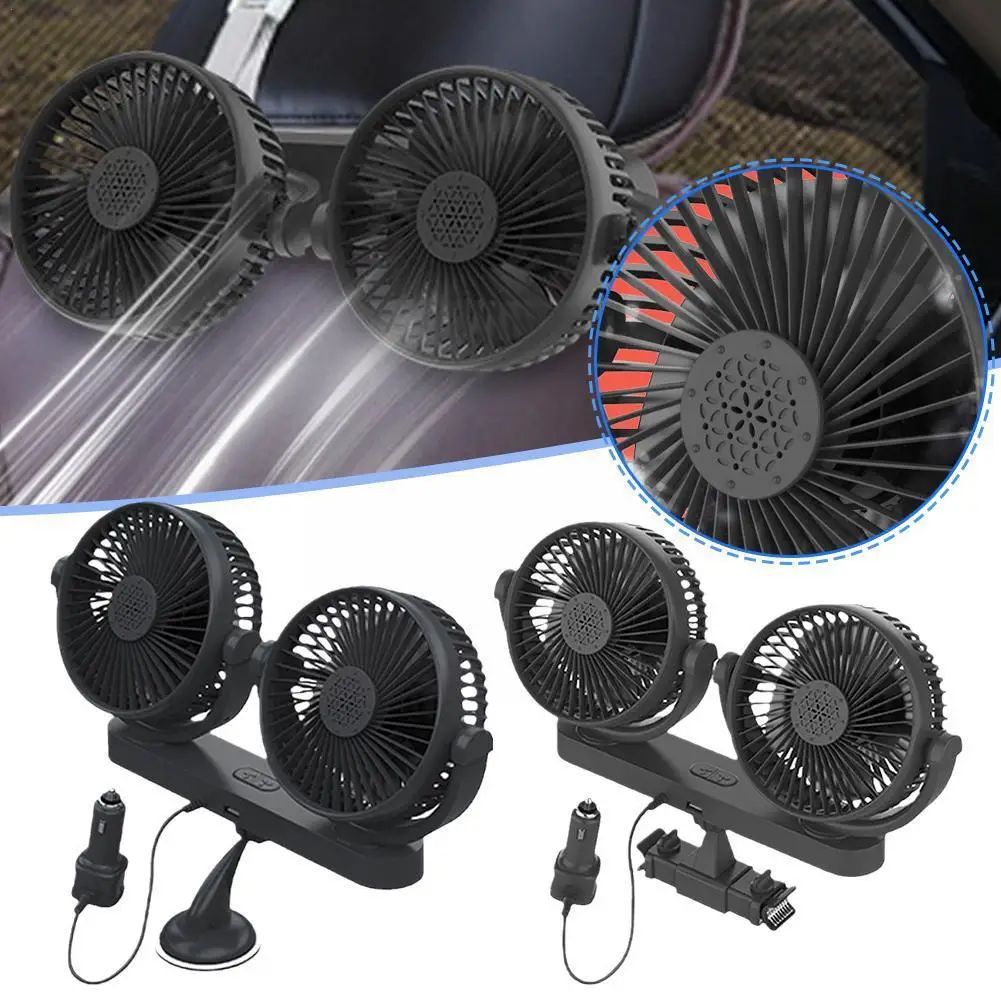 

Summer Car Fan Automatic Cooler Rear Seat Center Control Creative Electric Fan Large Dashboard Wind Type Car Car Suction Cu X2U0