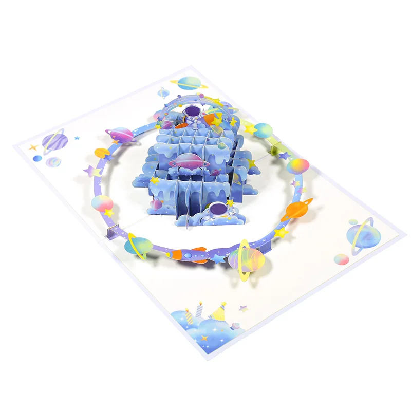 Всплывающая творческая личность тренд 3D трехмерная поздравительная открытка