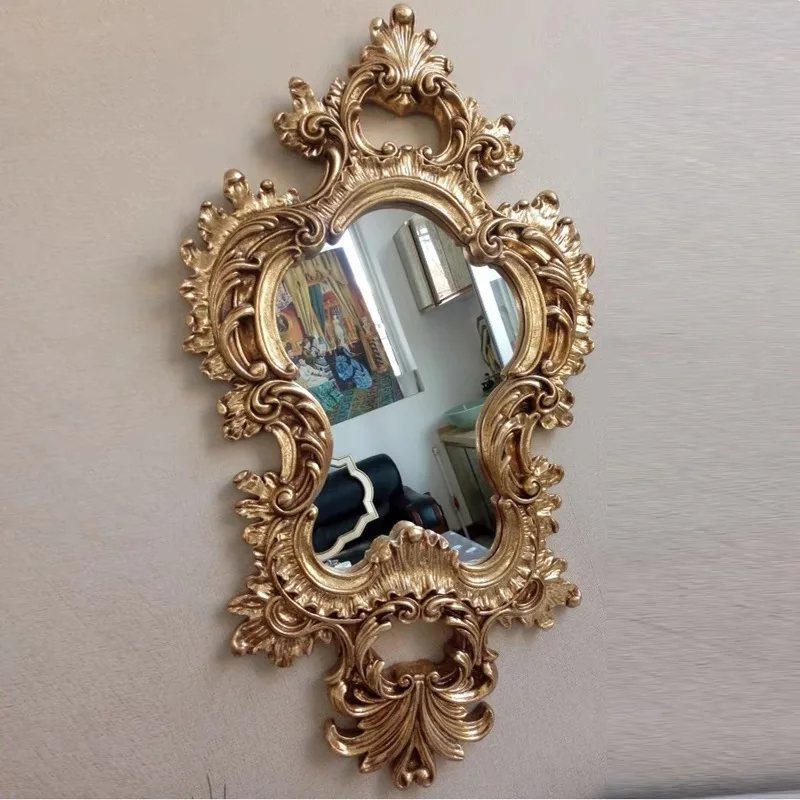 

European Retro Creative Resin Mirror Wall Mirror Bathroom Mirror Living Room Decoration