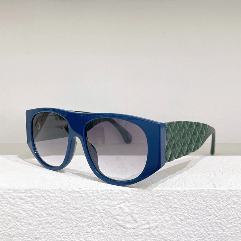 

Очки солнцезащитные мужские и женские, овальные модные круглые солнечные очки с цветными блоками, в чёрной и синей оправе, 9104