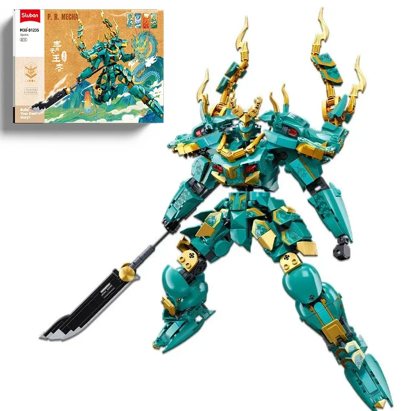 704 Шт. Набор Строительных Блоков Робота Qinglong King Mecha С Мобильными Суставами