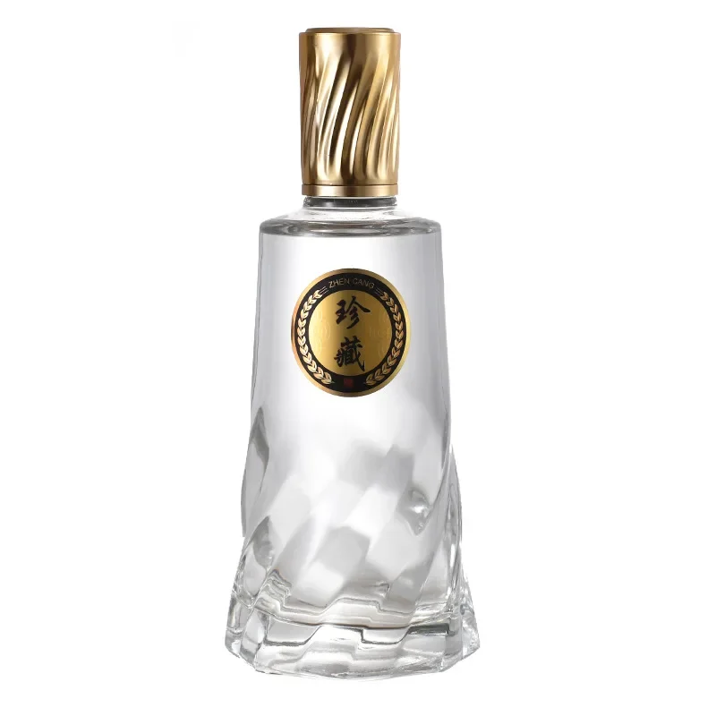 500 мл Прозрачный бессвинцовый стеклянный графин для виски витая стильная бутылка