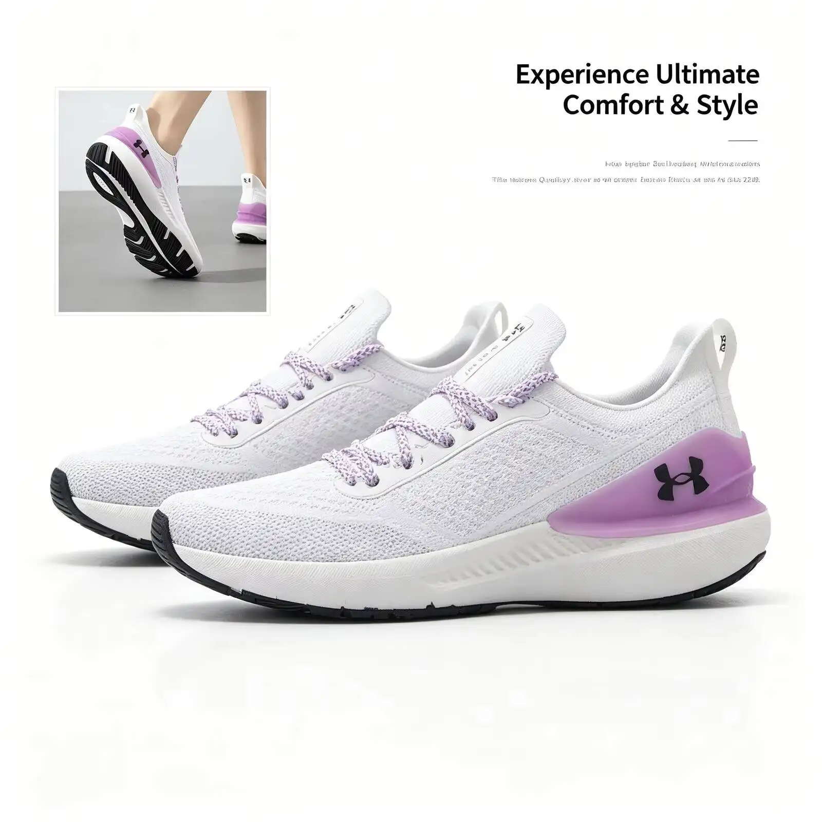 Фото Модные спортивные кроссовки Under Armour 2026 для фитнеса и тренировок, удобные и дышащие повседневные кроссовки для бега 3027777-100 №4