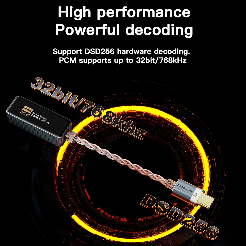 KEYSION 768 кГц DSD256 CS43198 + CT7601 USB ЦАП аудио HiFi декодер усилитель для наушников Type-C до 3 5