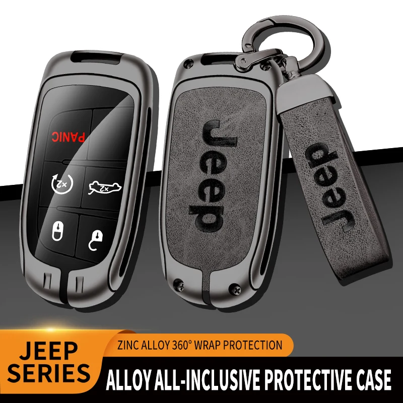 

Чехол для автомобильного ключа с дистанционным управлением из цинкового сплава для Jeep WK2 KL MP Renegade Grand Commander Cherokee Compass для стандартного держат...