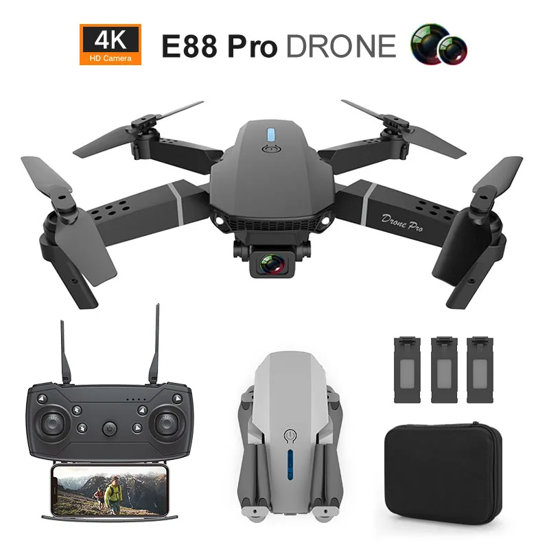 

2022 E25/E88 RC Drone 4k Profesional with Hd Camera Wide Angle HD Camera Foldable Mini RC Helicopter Remote Controlled Plane Toy