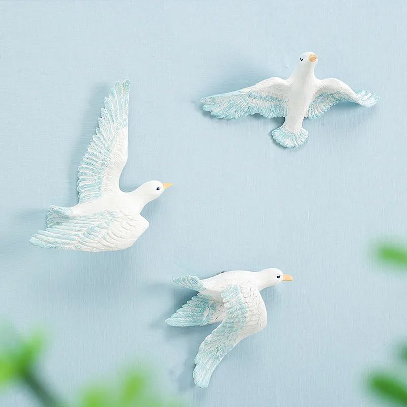 

Modern Resin Seagulls Peace Dove Wall Hanging Crafts Home Livingroom Wall Sticker Decoration Hotel Hall Store Wall Mural Artwork