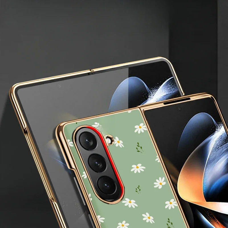 Роскошный чехол с цветочным узором в стиле кантри для Samsung Galaxy Z Fold 6 5 4 W24 23 Armor Flip