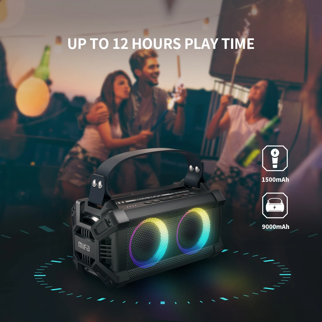 Mifa WildRock портативный караоке вечерние колонки с беспроводным микрофоном Bluetooth 5.0