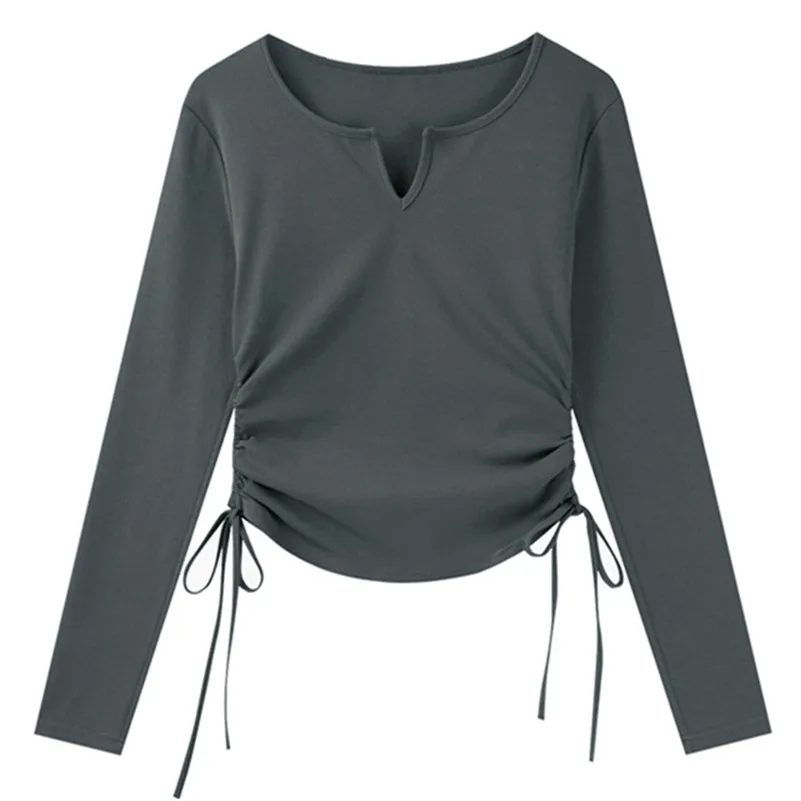 Женский хлопковый укороченный топ с V-образным вырезом