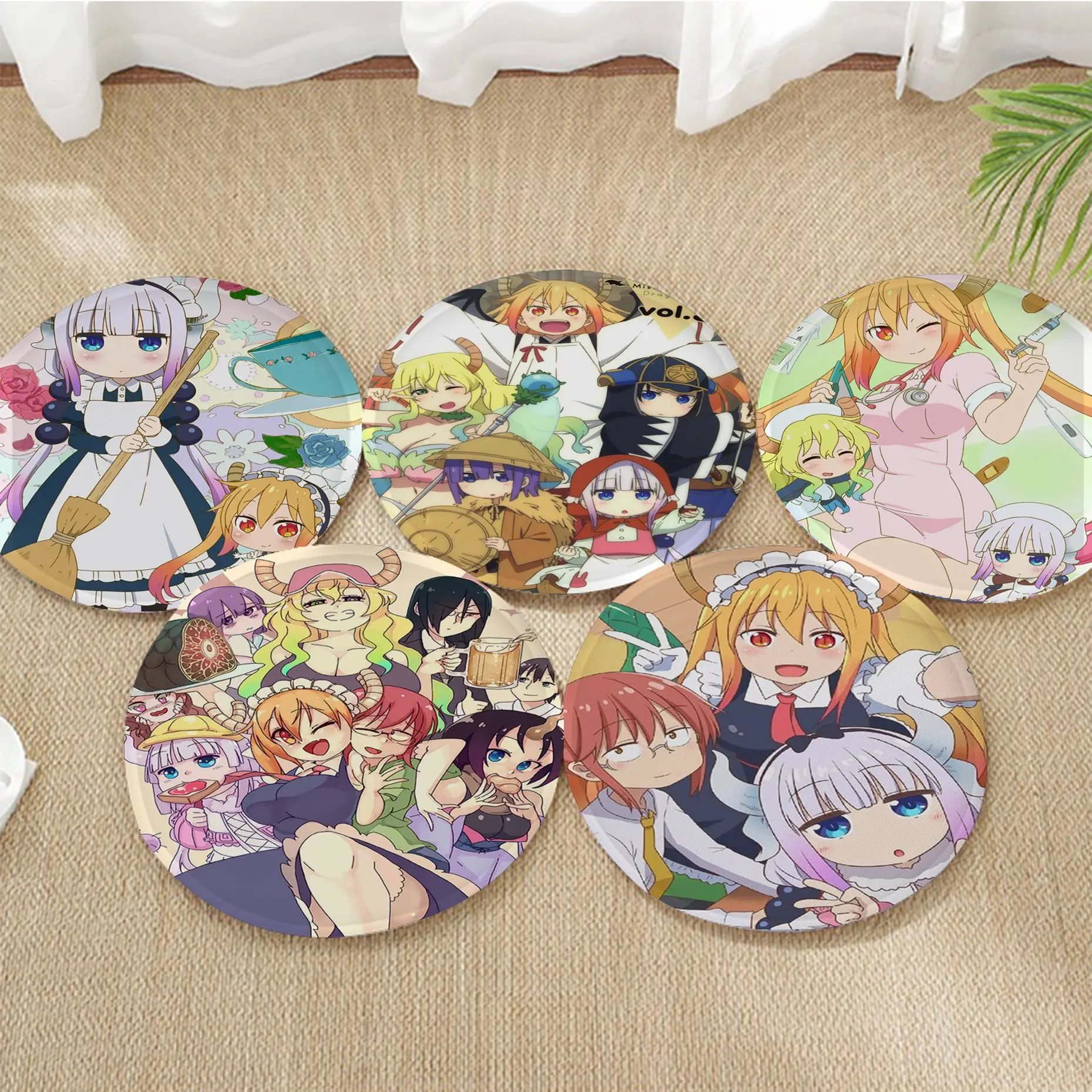 

Japanese Anime Miss Kobayashi's Dragon Maid Modern Minimalist Style Seat Cushion Office Dining Stool Pad Mat Non-Slip Seat Mat